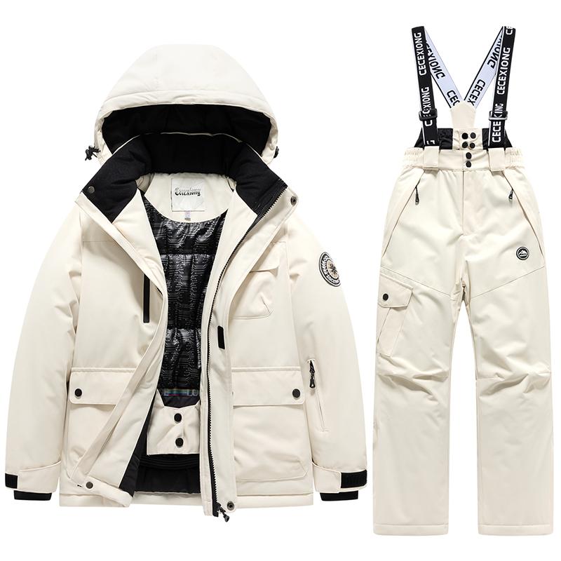 Winter Ski  Children's Ski Coat and Pants 2pieces Set Warm Waterproof Boys Girls Outdoor Skiing Snowboarding Winter Ski Kids