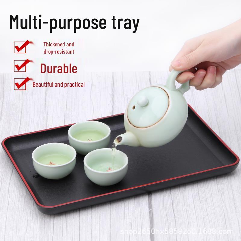 Japanischer Stil Kunstholzmaserung Kunststoff Tablett - Rechteckige Servierplatte für Restaurants und BBQ-Shops