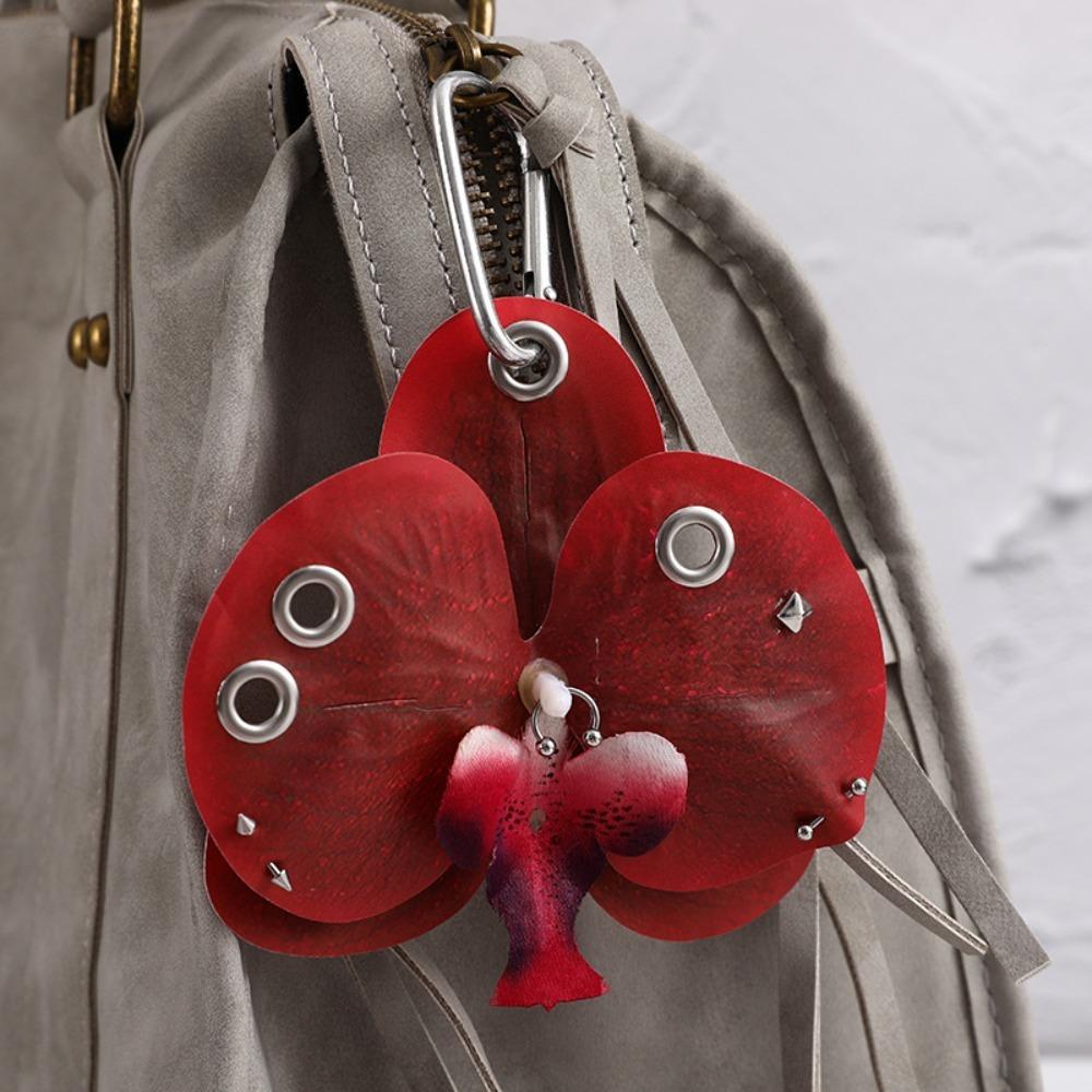 Colorful Simulation Flower Keyring Simulation Flower Flower Bag Pendant Butterfly Orchid Keychain