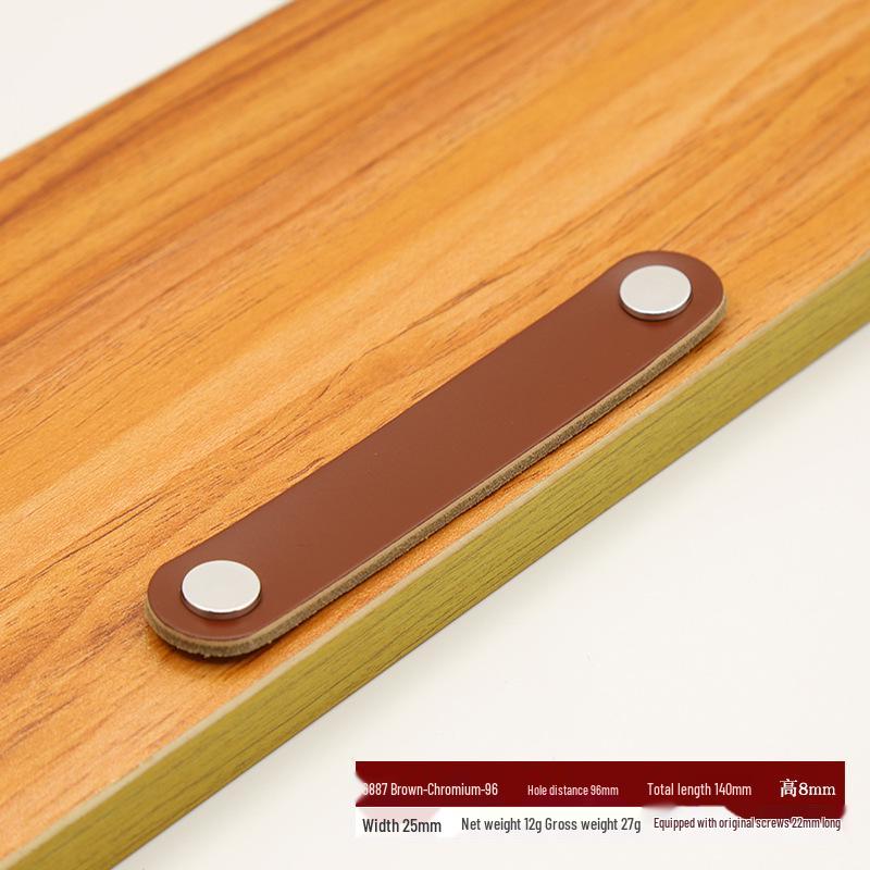 Brown Leather Handle for Cabinets, Wardrobes, Drawers, Boxes, and Luggage