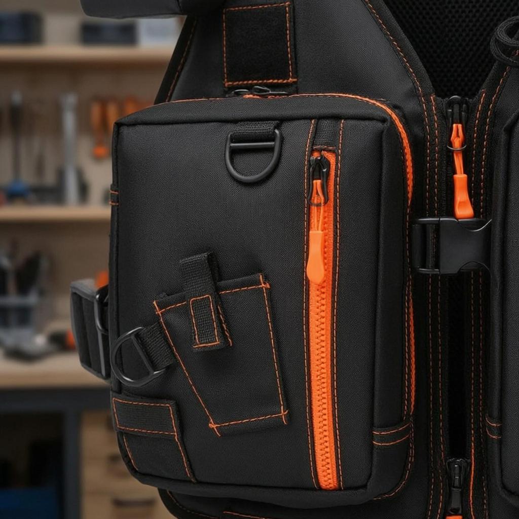 Werkzeug-Organizer-Weste mit mehreren Taschen, Netz, verstellbar für Heimwerker