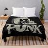 Old School Punk Rock Skul Throw Blanket