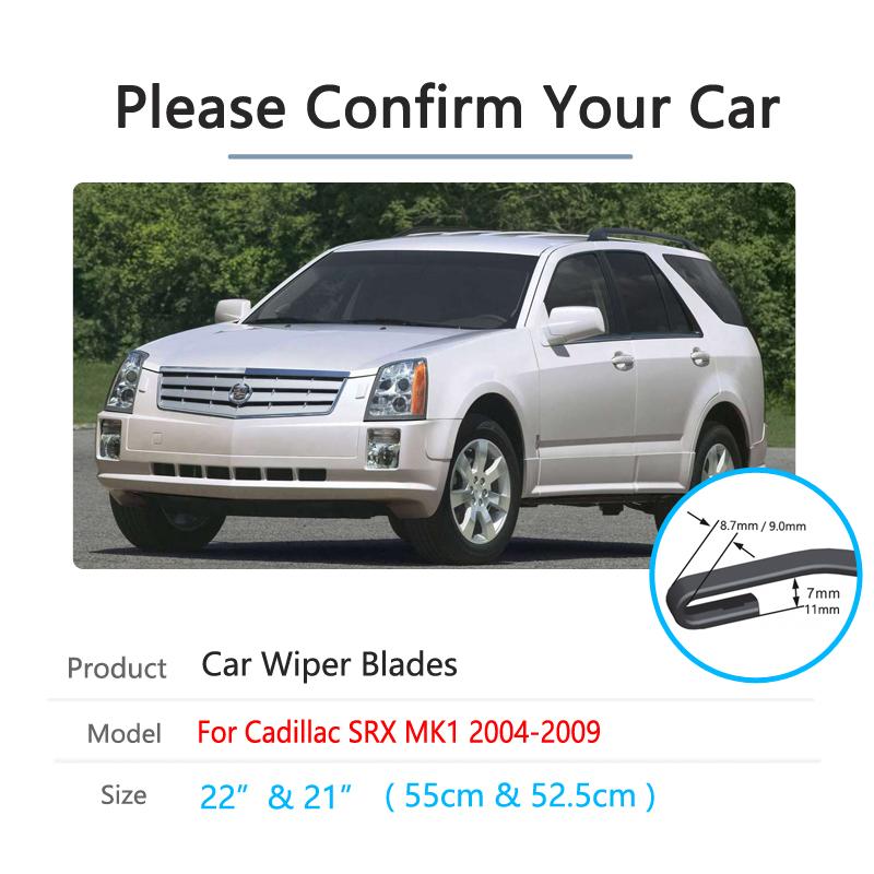 Car Wiper Blades for Cadillac SRX MK1 2004 2005 2006 2007 2008 2009 Front Windshield Windscreen Brushes Washer Car