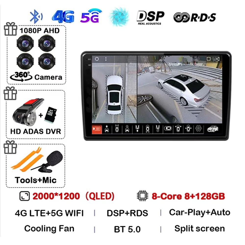 Android 14 Multimedia Video Player Car Radio GPS CarPlay Stereo Sound 2007-2015 Model For Hyundai H1 II 2TQ Supporting 4G 2K