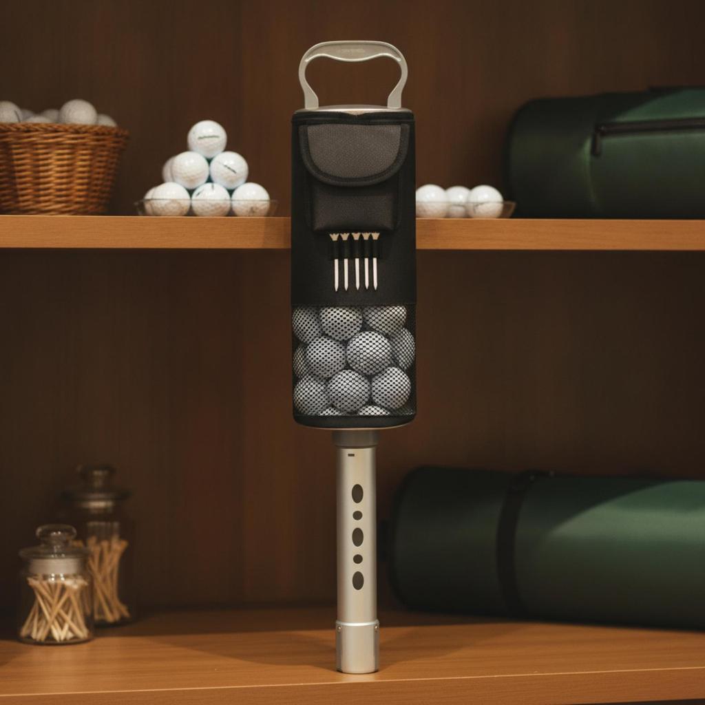 Golf Ball Pickup Tube Mesh Retriever with Pocket Portable for Golfers,