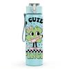 1PC Too Cute To Pinch Green Alien Art 750ml Color Plastic Sports Water Bottle Leakproof Flip Straw Lid Suitable for Sports Office Home Use