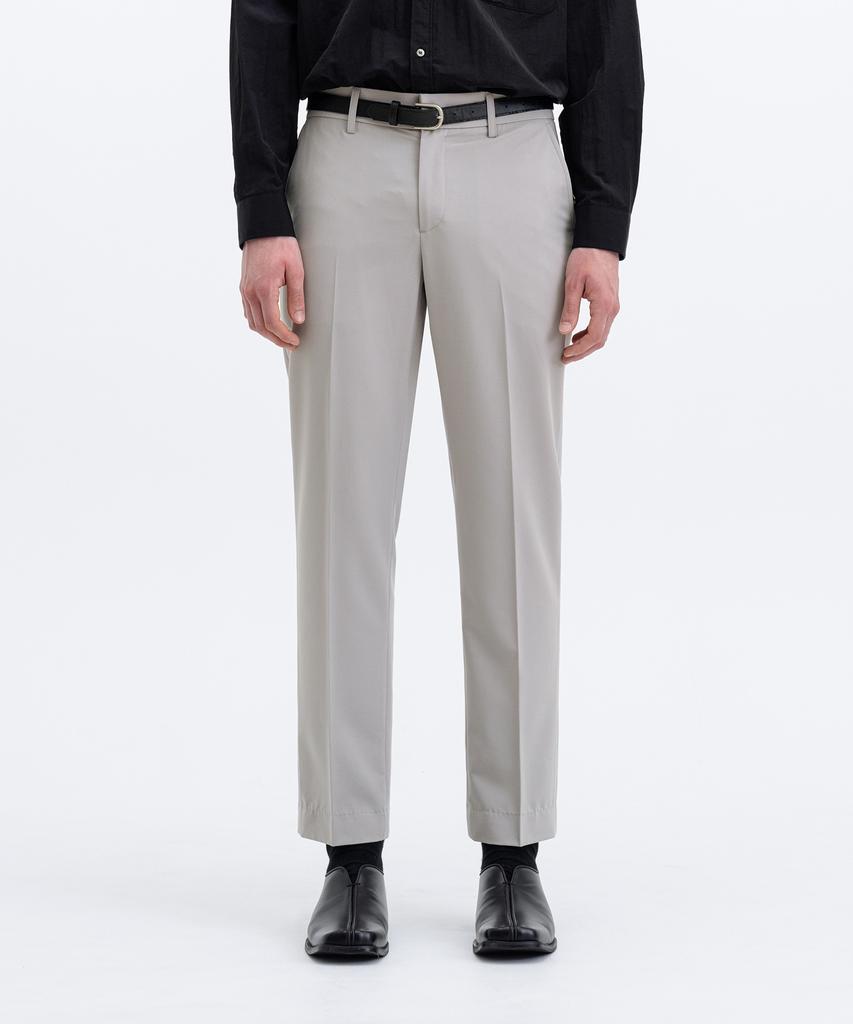 LEMAIN SECOND Minimal Tapered Hidden Banding Slacks [Light Gray]