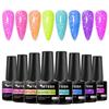 Mtssii 7ml  Snow Flake Gel Nail Polish UV LED Semi Permanent Pink Purple Glitter Snow SequinsGel Nails Art Design Varnish Manicure
