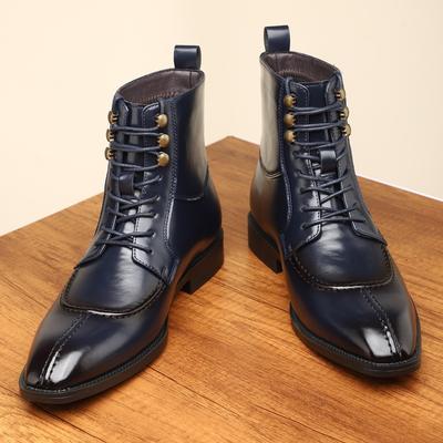 Stivali Eleganti da Uomo di Lusso Stile Britannico Casual Stivali Alti in Pelle con Lacci Stivaletti Classici Chelsea da Uomo