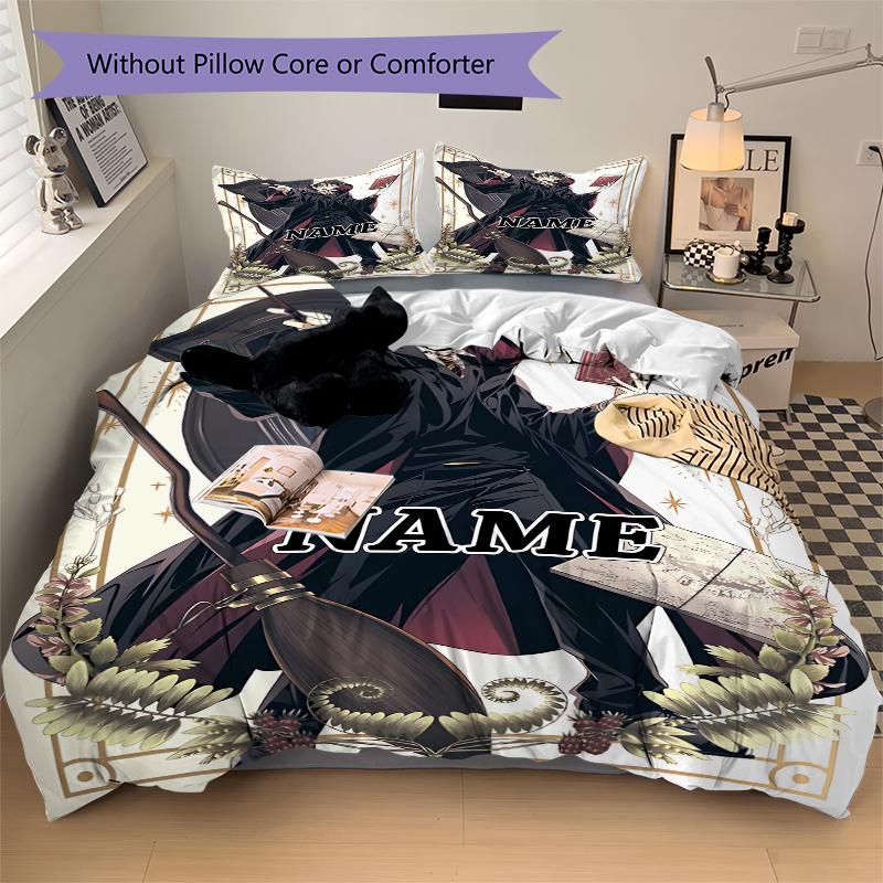 Custom Textile Harry Potter Floral Bedding 3 Piece Set HD Print Duvet Cover Pillowcases for Teens Adult Bedroom Decoration