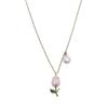 Summer Tulip Pearl Necklace: High-End Beaded Pendant, Light Luxury, Sophisticated Women's Clavicle Chain.