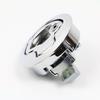 Zinc Alloy Round Locking Flush Pull Push to Close Slam Latch Chrome Plated Marine Boat Hatch Lock for RV Compartment Access Door