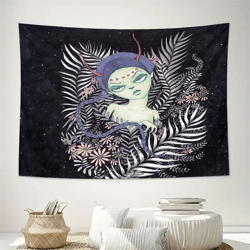 Bohemian Tapestry Wall Hanging Aesthetic Room Decor Nature Forest Plants Floral Wall Art Home Textile Bedroom Living Room