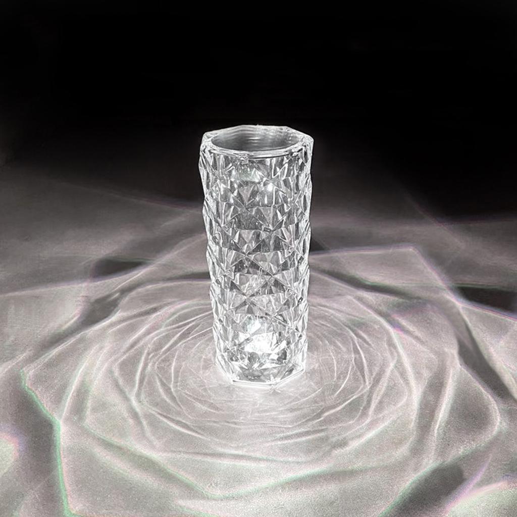 Tischlampe mit Acryl-Diamant-Motiv, wiederaufladbare Kristalllampe über USB, Nachttischlampe, dekorative Nachttischlampe für Schlafzimmer