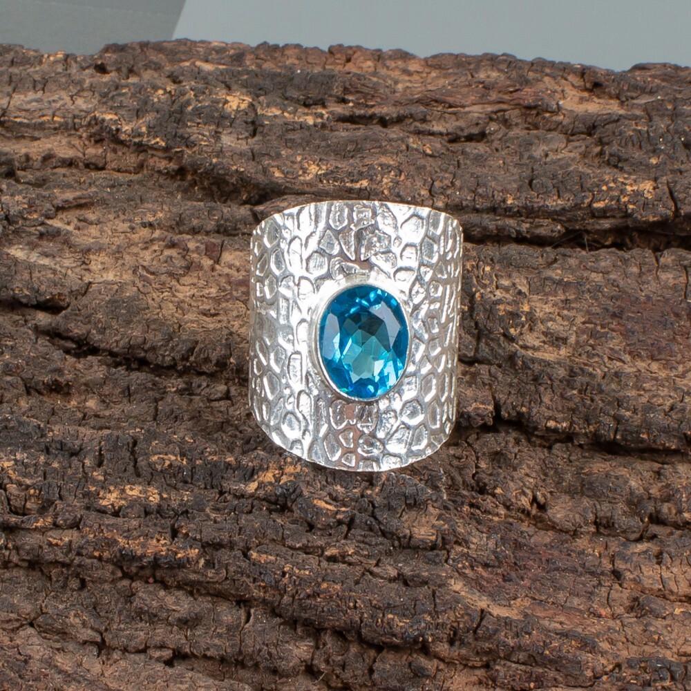 

Овальный швейцарский голубой топаз 925 стерлинговое серебро ювелирные изделия ручной работы ободковая закрепка кольцо RR-17-9 9