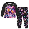 2 Stück K-Pop Dämonenjäger Kawaii Pyjama-Set Mädchen Cosplay Nachtwäsche Anime Langarm-Oberteile + Hose Geschenk für Fans