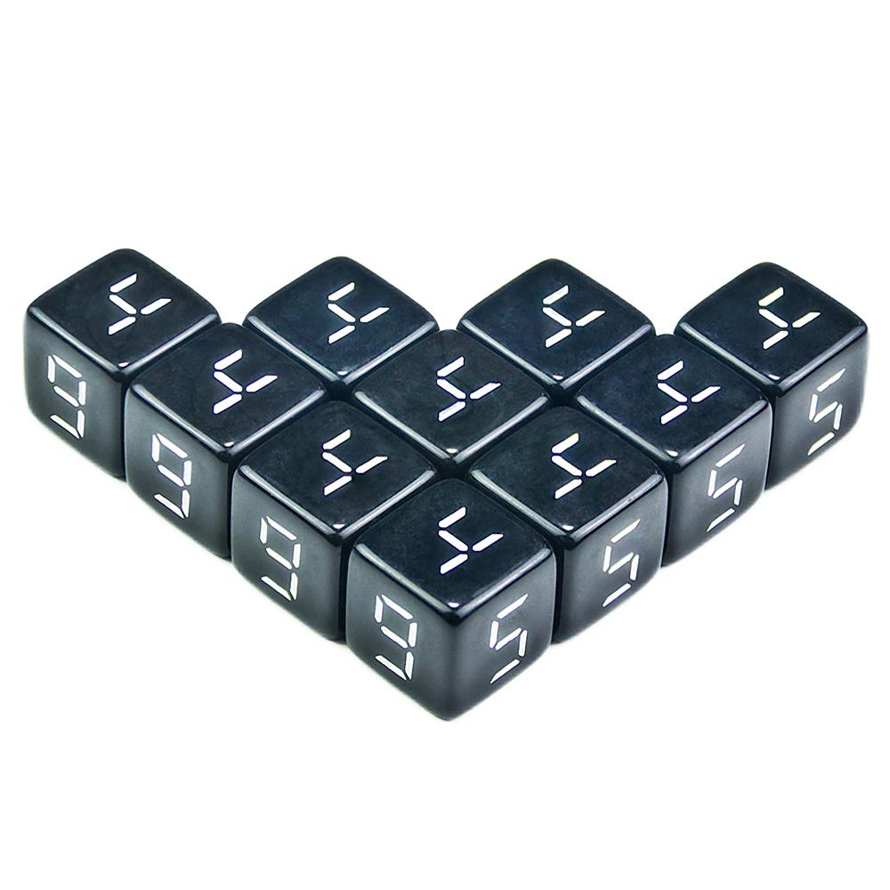 Digital D6 Dice6 Sided Cube 16mm Acrylic 10pcs for Poker Card Game Gaming Table