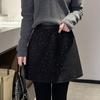 Wool Blend Shimmering Starry High-Waisted Skirt - Autumn/Winter Collection