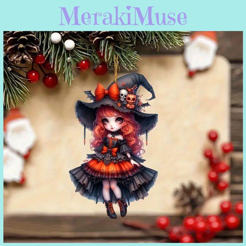 Car Decor Acrylic Girl Pendant Halloween Style Car Interior Ornament For Vehicle Decoration