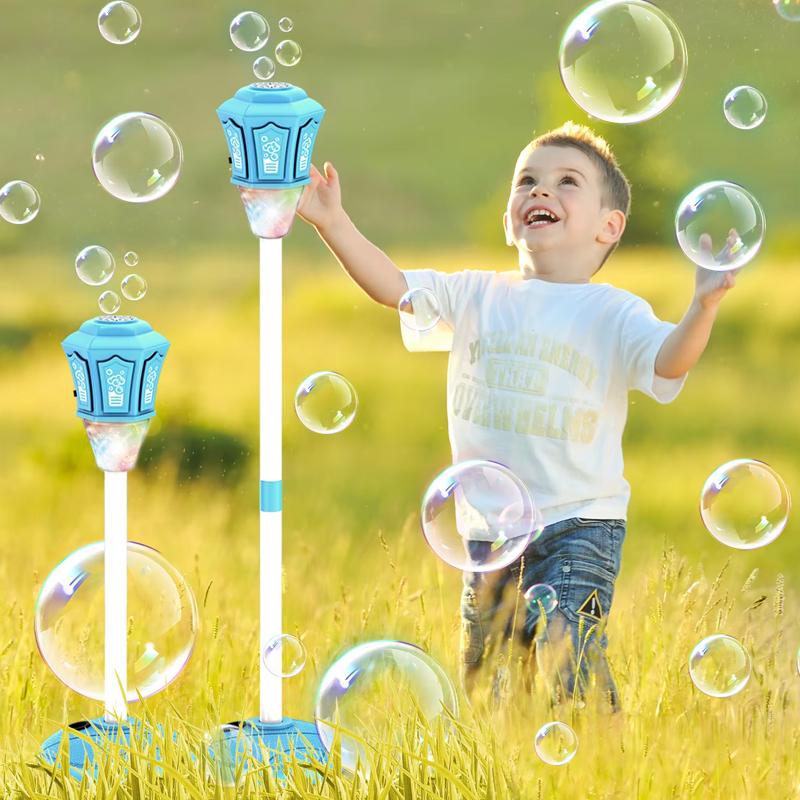 Street Lamp Bubbles Machine Soap Bubbles Blowing With Light Music Automatic Bubble Gun Outdoor games Wedding Party Toys Children