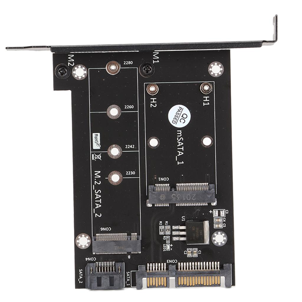 SATA Adapter 2 In 1 MSATA M2 NGFF SSD To Dual Port SATA3 Converter with SATA Cable Screws Stud for 2230 2242 2260 2280