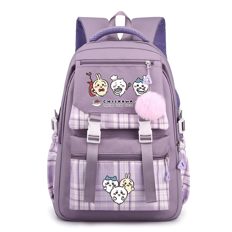 Jiikawa Wow School Bag New Chiikawa Girls Backpack for Primary and Secondary School Students Cute College Style Backpack