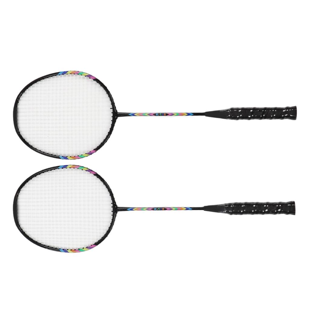 2Pcs Badminton Racquets Set Lightweight Sturdy Double Badminton Rackets with Storage Bag for 2 Player