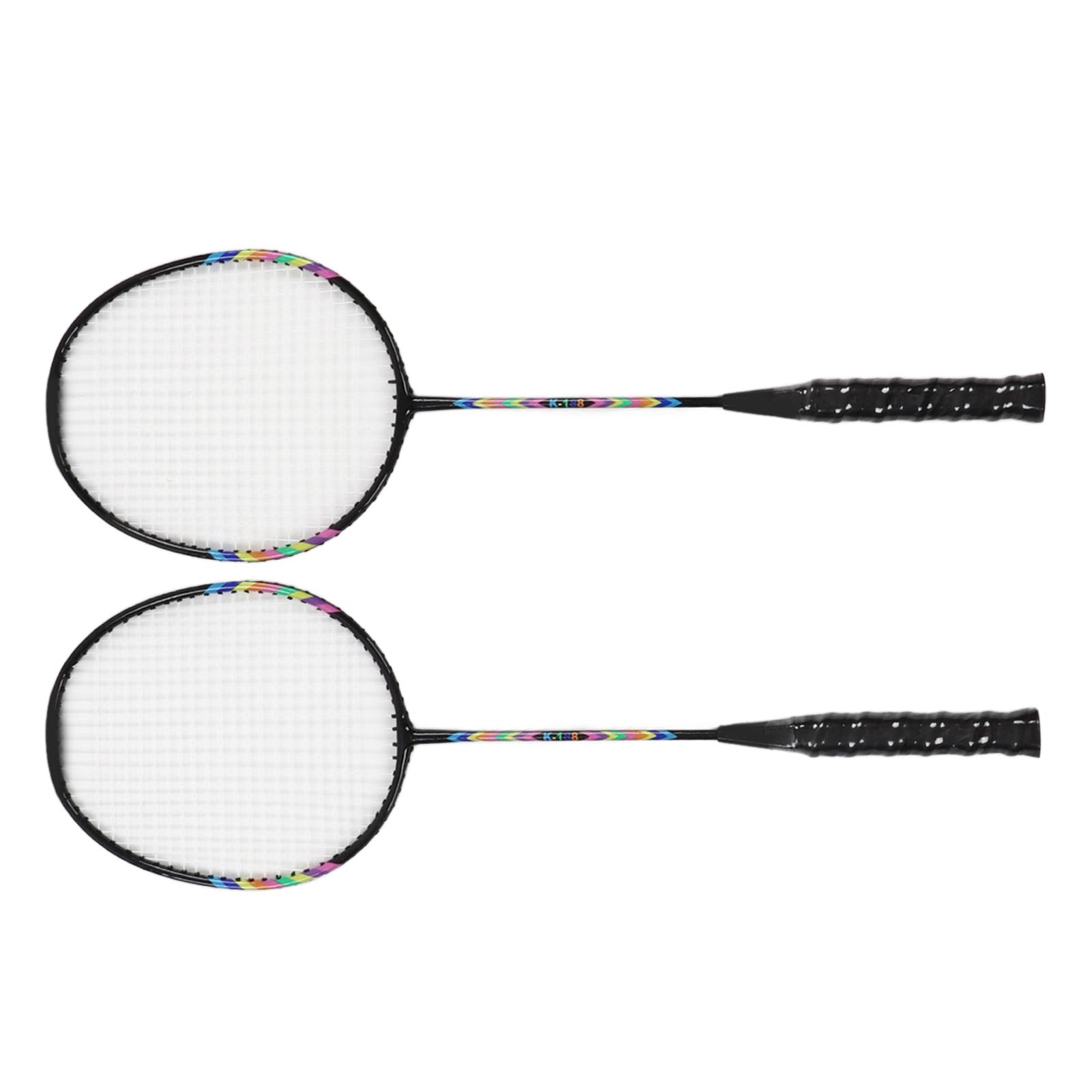 2 ks Sada badmintonových raket Lehké Pevné Dvojité Badmintonové Rakety s Úložnou Taškou pro 2 Hráče white