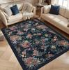 Vintage Floral Carpet Mat Rug Home Decoration Living Room Bedroom Floor Decor Botanical Style Non Slip Rugs Home Bedroom Decor