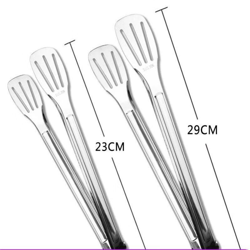 JingJingRS 304 Stainless Steel Perforated Food & BBQ Tongs