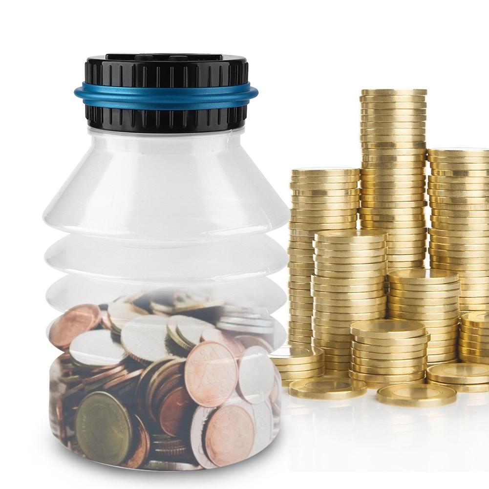 LCD Display Digital Money Box Jar Euro Coin Counting Box Money Saving Pot