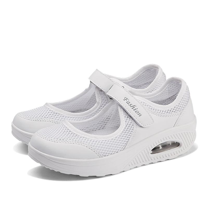 Women's Casual Mesh Sneakers, Breathable & Comfort Platform Soft Sole Shoes, Daily Walking Wedge Footwear