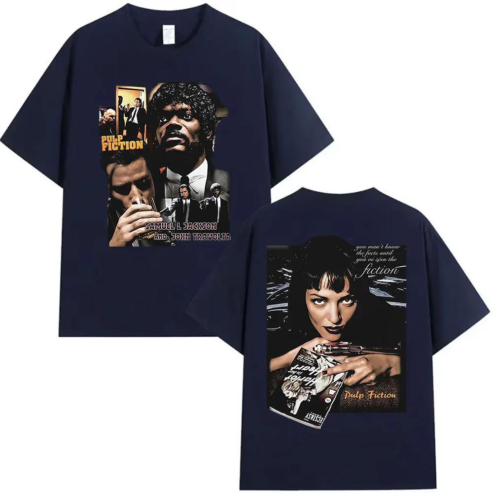 Magliette Grafiche del Film Pulp Fiction Moda Uomo Donna Abbigliamento Gotico Magliette a Maniche Corte Vintage Cotone Oversize Maglietta