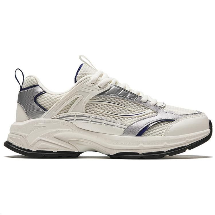 ANTA Qian Xi Women Retro Casual Dad Shoes Off White Silver Blue 922428813-1