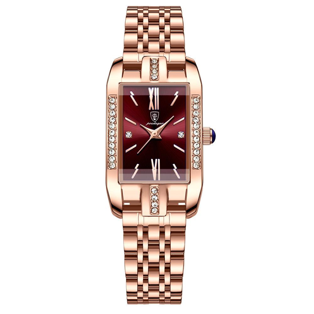 

Ladies Quartz Watch Slim Alloy Case With Mineral Glass For Elegant Daily Wear красный