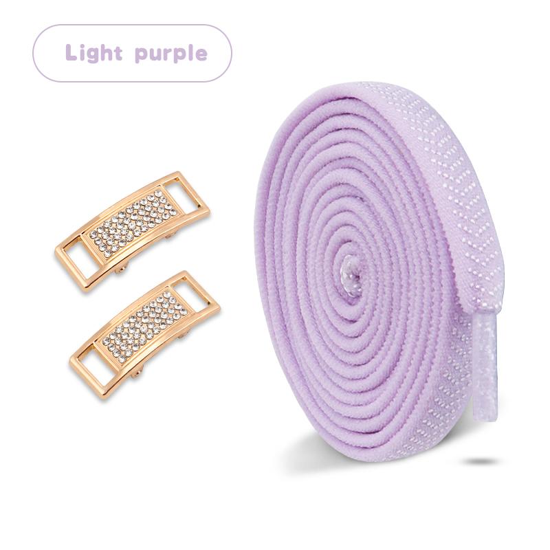 Elastic Laces Sneakers Tennis No Tie Shoe Laces Gold Diamond Buckle Shoelaces Without Ties Flat Shoelace for Shoes Accessories