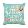 New Summer Ocean Series Pillowcases Linen Print Simple Fashion Home Fabric Living Room