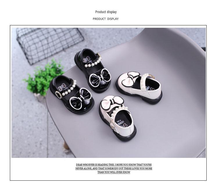 Spring & Autumn Baby Girl Leather Bow Princess Shoes - Soft Sole First Walker 0-3 Toddler