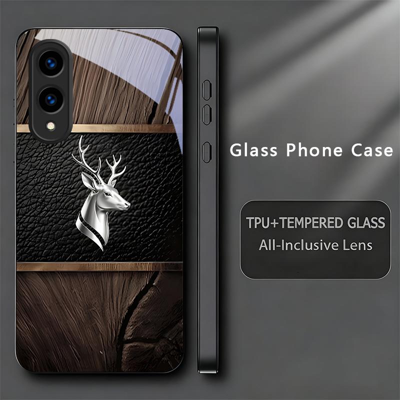 Elite Metallic Stag Black Phone Case For Samsung Galaxy S26 Ultra S25 Edge S24 FE S23 Plus S22 S21 S20 S22 S24 Glass Back Cover