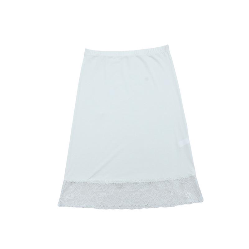 Women's Lace Patchwork Anti-Transparent Midi Skirt - Knee-Length, Anti-Static, Plus Size