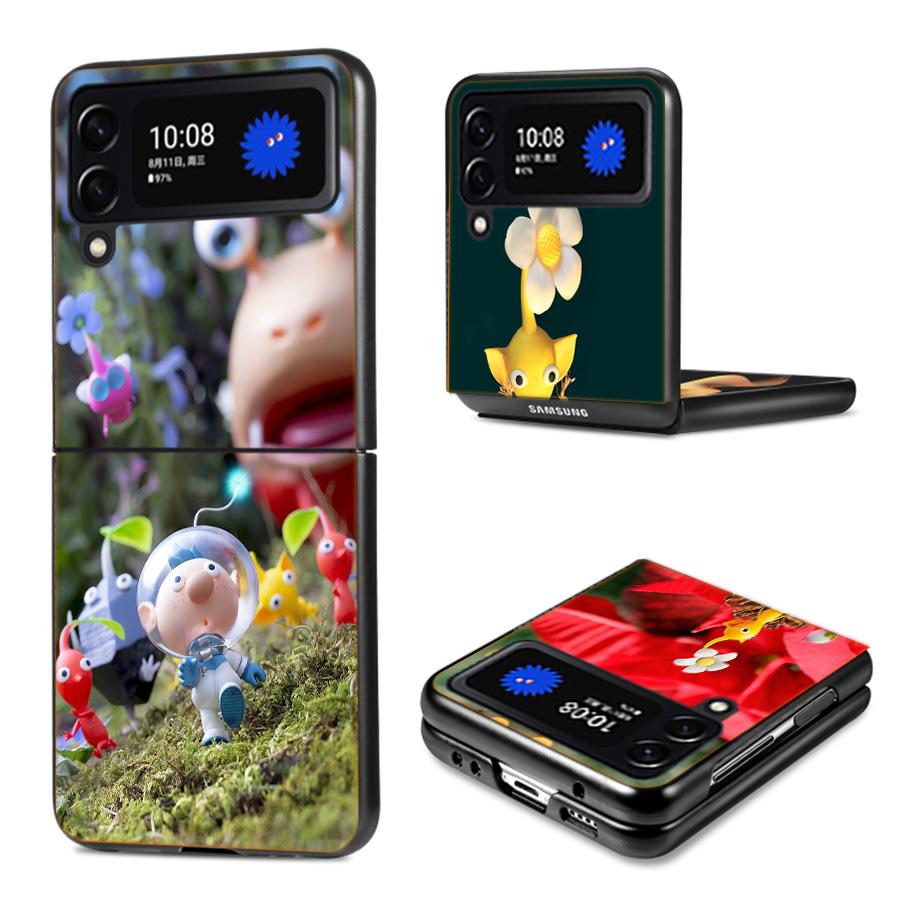 Game Pikmin 4 Phone Case For Samsung Z Flip 7 6 5G Galaxy Z Flip4 Z Flip5 Z Flip3 Coque Black Hard PC Shell Protective Cover