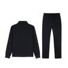 Anta Cotton Comfortable Solid Color Zip Jacket And Elastic Straight Leg Breathable Long Pants Casual Set Women sets Basic-Black 962357201-1