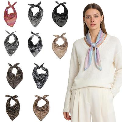 Y2K Metallic Triangle Bandana, High Gloss Punk Head Scarf for Women