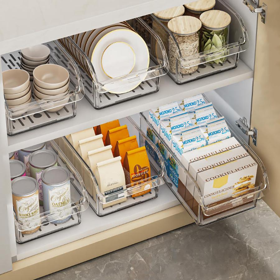 Clear Fridge Organizer, Refrigerator Organizer Bins ,Fridge Organizers and Storage Containers for Fruit, Vegetable, Food, Drinks