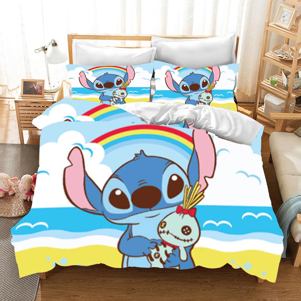 Stitch Printed Bedroom bedding set duvet cover Christmas Gifts Comforte Cartoon With pillowcase children's suitable and adults