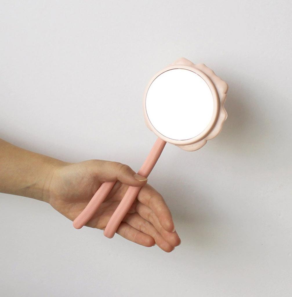 Yawata Kasei Flexible Mirror sceltevie Grace regina camellia White 10x1.8x40cm