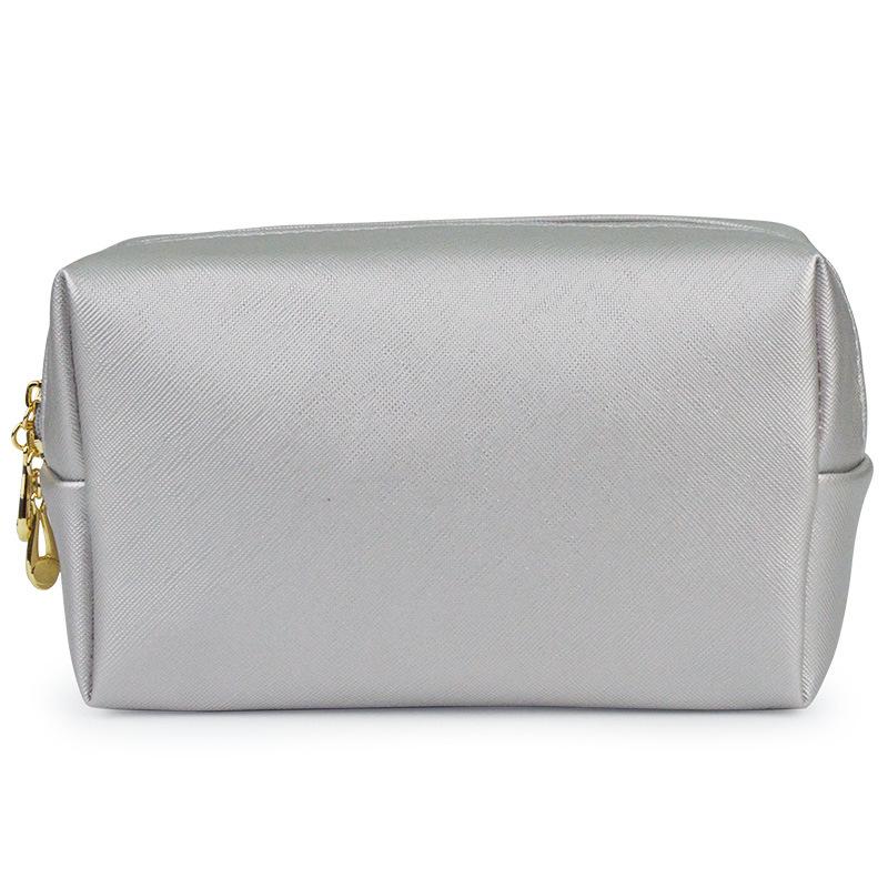 Cosmetic Bag Women Popular Product Pu Hand-Held Portable Square Waterproof Zipper Cute Travel Makeup Skincare Bag