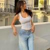 2025 Summer Women's Ribbed U-neck Bound Edge Sleeveless Slim Fit Vest