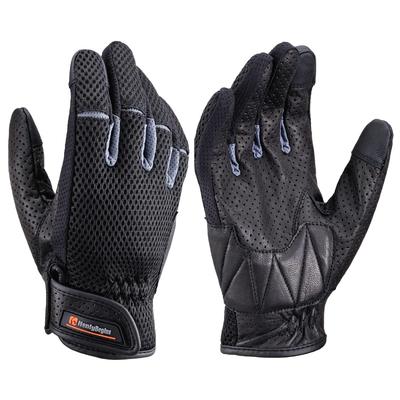 Daytona Motorcycle Mesh and Leather Smartphone Full Standard 25839 Gloves, Summer, (Goat Leather), Compatible, Mesh, Gloves, HBG-072, Gray, XL,