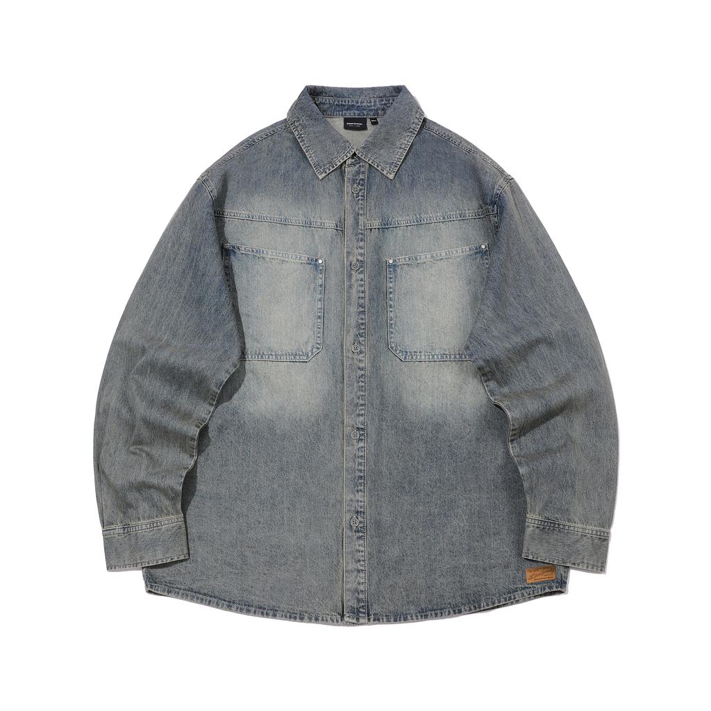 INTERCREW Denim Work Shirt D Blue Ita3Ye01Adb
